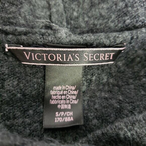 Victoria's Secret Womens Sweater Size Small Pullover Drawstring Hoodie Charcoal - Picture 7 of 9